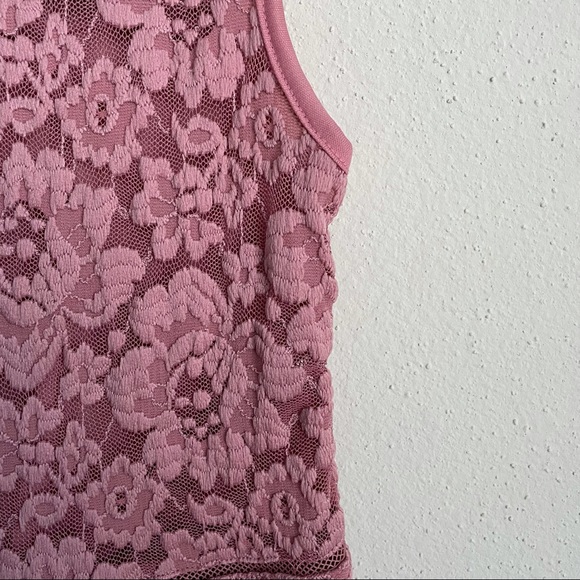 BKE Boutique Pink Lace Peplum Tank Top - Picture 8 of 9